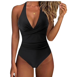 TEMPT Me black plunge one piece swimsuit XS NWT